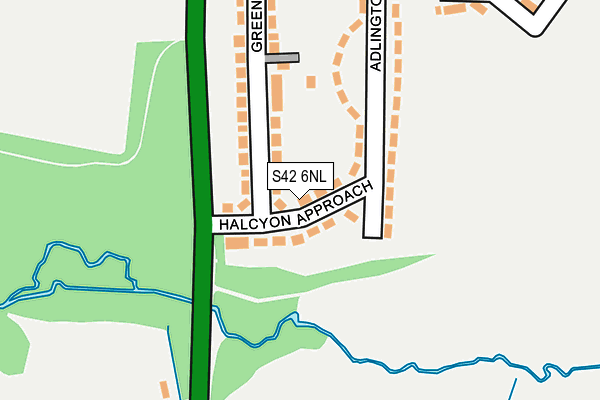 S42 6NL map - OS OpenMap – Local (Ordnance Survey)
