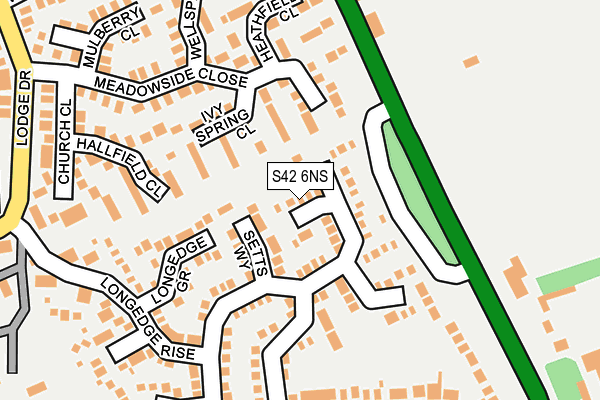 S42 6NS map - OS OpenMap – Local (Ordnance Survey)