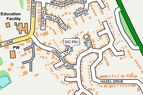 S42 6NU map - OS OpenMap – Local (Ordnance Survey)