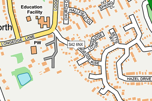 S42 6NX map - OS OpenMap – Local (Ordnance Survey)