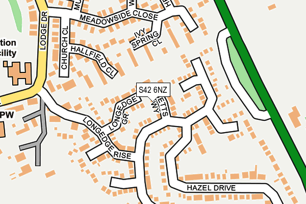 S42 6NZ map - OS OpenMap – Local (Ordnance Survey)