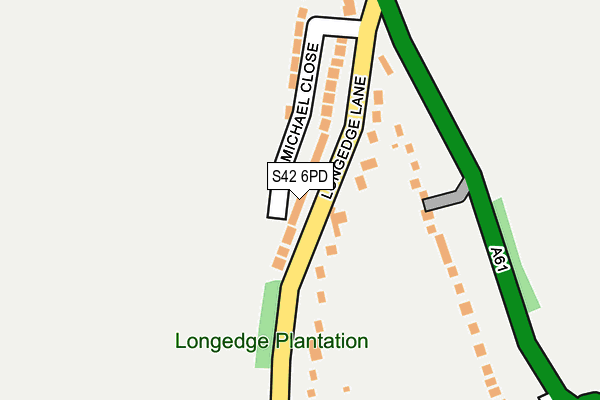 S42 6PD map - OS OpenMap – Local (Ordnance Survey)