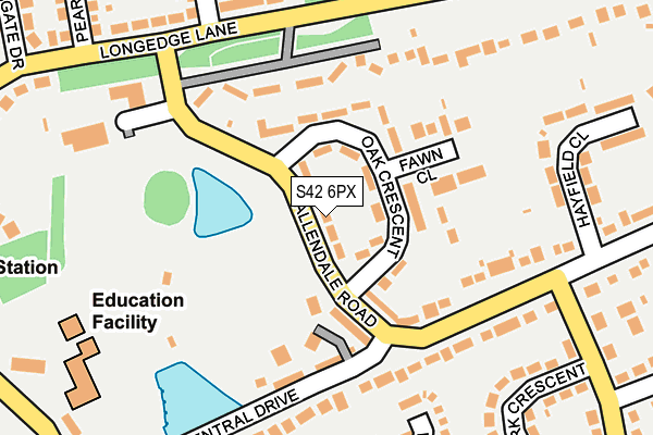 S42 6PX map - OS OpenMap – Local (Ordnance Survey)