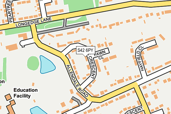 S42 6PY map - OS OpenMap – Local (Ordnance Survey)
