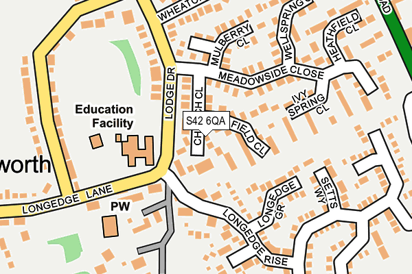 S42 6QA map - OS OpenMap – Local (Ordnance Survey)