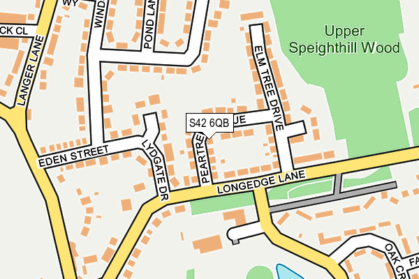 S42 6QB map - OS OpenMap – Local (Ordnance Survey)