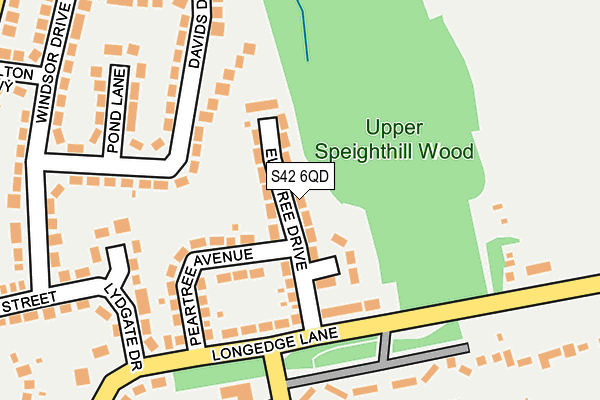 S42 6QD map - OS OpenMap – Local (Ordnance Survey)