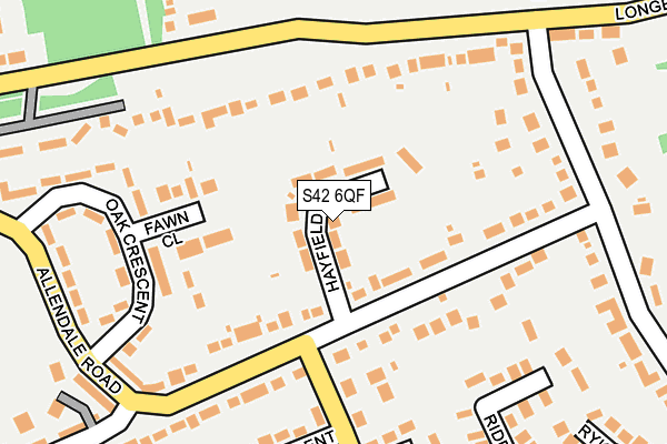 S42 6QF map - OS OpenMap – Local (Ordnance Survey)
