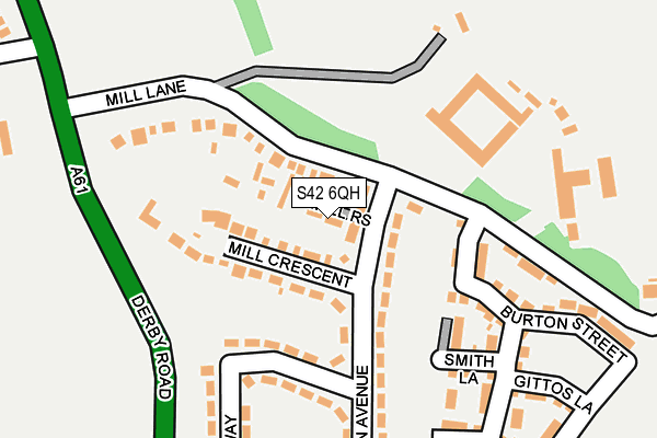 S42 6QH map - OS OpenMap – Local (Ordnance Survey)