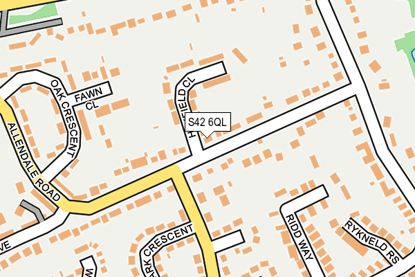 S42 6QL map - OS OpenMap – Local (Ordnance Survey)