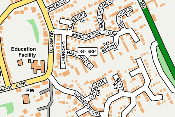 S42 6RP map - OS OpenMap – Local (Ordnance Survey)
