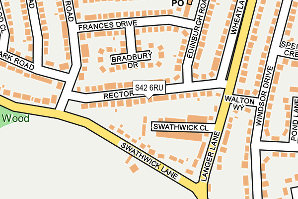 S42 6RU map - OS OpenMap – Local (Ordnance Survey)