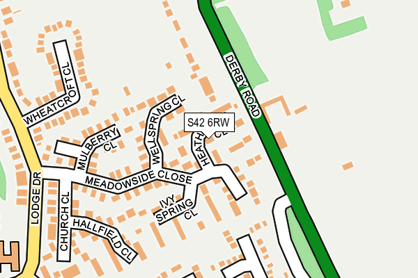 S42 6RW map - OS OpenMap – Local (Ordnance Survey)