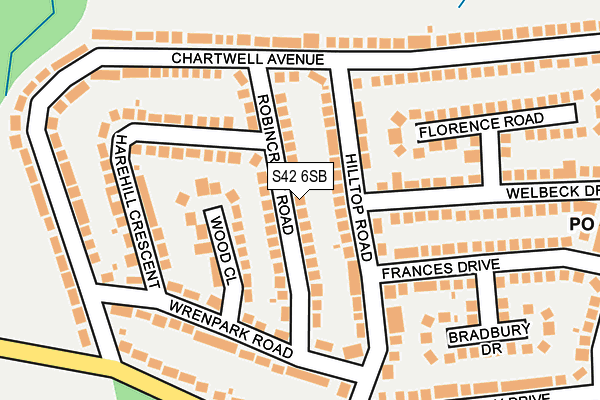 S42 6SB map - OS OpenMap – Local (Ordnance Survey)