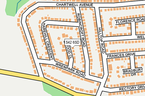 S42 6SD map - OS OpenMap – Local (Ordnance Survey)