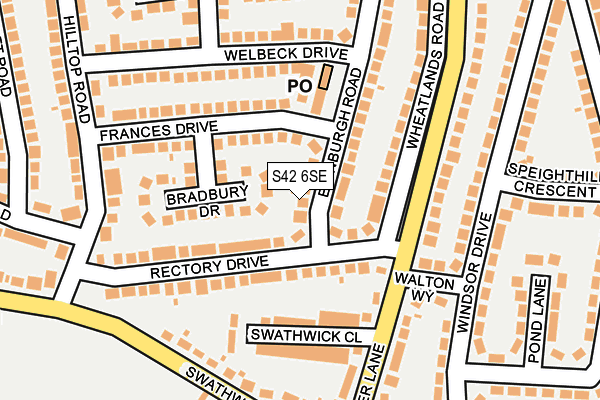 S42 6SE map - OS OpenMap – Local (Ordnance Survey)