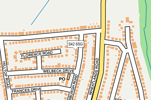 S42 6SG map - OS OpenMap – Local (Ordnance Survey)