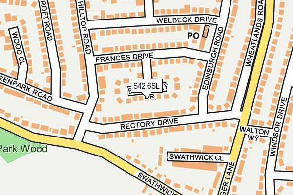 S42 6SL map - OS OpenMap – Local (Ordnance Survey)