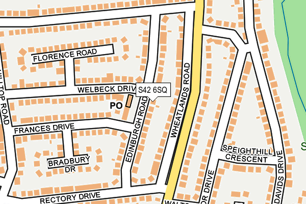 S42 6SQ map - OS OpenMap – Local (Ordnance Survey)