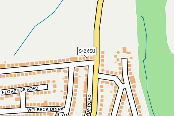 S42 6SU map - OS OpenMap – Local (Ordnance Survey)