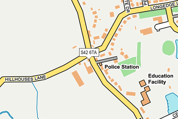 S42 6TA map - OS OpenMap – Local (Ordnance Survey)