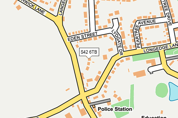 S42 6TB map - OS OpenMap – Local (Ordnance Survey)
