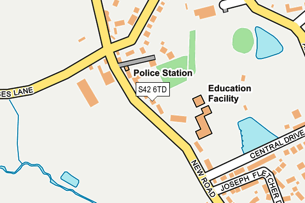 S42 6TD map - OS OpenMap – Local (Ordnance Survey)