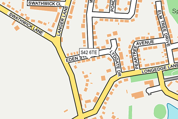 S42 6TE map - OS OpenMap – Local (Ordnance Survey)