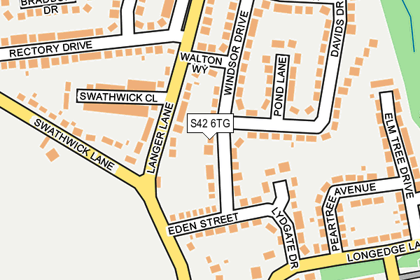 S42 6TG map - OS OpenMap – Local (Ordnance Survey)