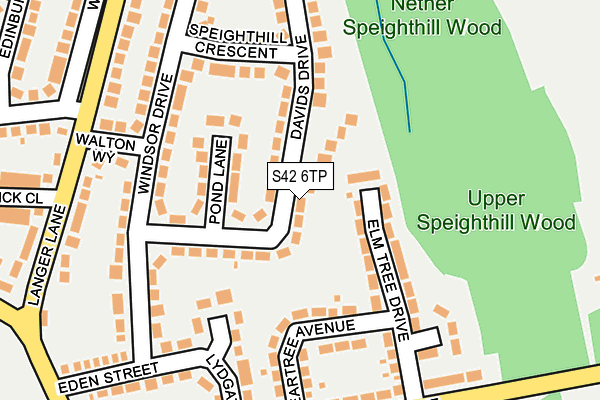 S42 6TP map - OS OpenMap – Local (Ordnance Survey)