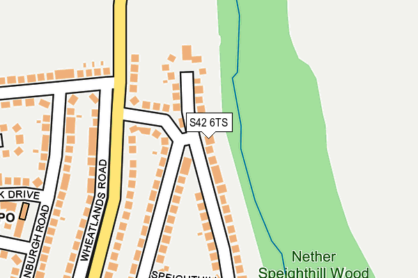 S42 6TS map - OS OpenMap – Local (Ordnance Survey)