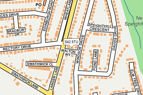 S42 6TU map - OS OpenMap – Local (Ordnance Survey)
