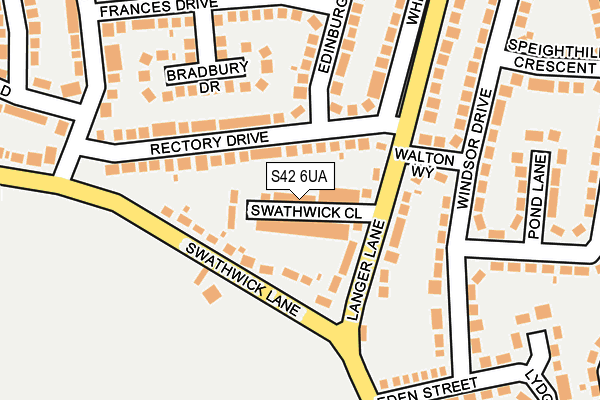 S42 6UA map - OS OpenMap – Local (Ordnance Survey)