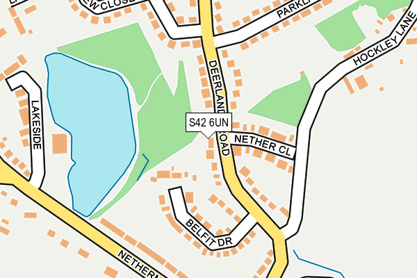 S42 6UN map - OS OpenMap – Local (Ordnance Survey)