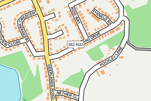 S42 6UU map - OS OpenMap – Local (Ordnance Survey)