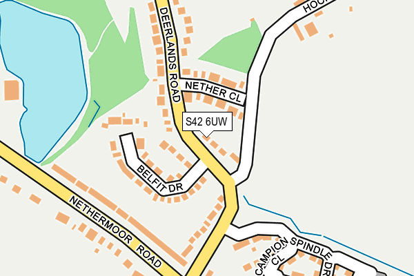 S42 6UW map - OS OpenMap – Local (Ordnance Survey)
