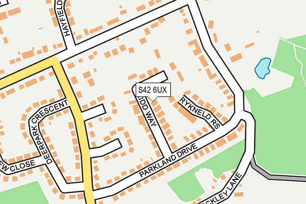 S42 6UX map - OS OpenMap – Local (Ordnance Survey)