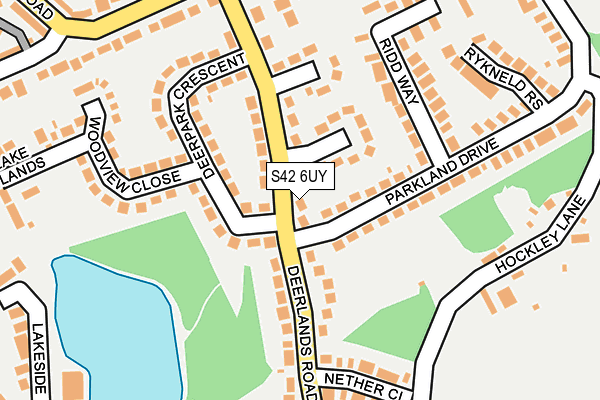 S42 6UY map - OS OpenMap – Local (Ordnance Survey)
