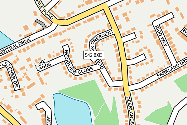 S42 6XE map - OS OpenMap – Local (Ordnance Survey)