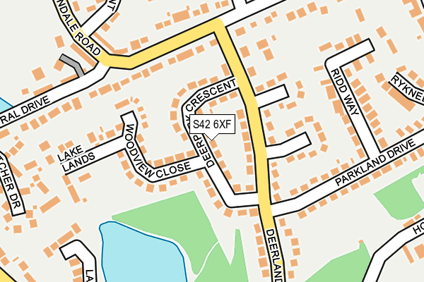 S42 6XF map - OS OpenMap – Local (Ordnance Survey)