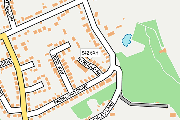 S42 6XH map - OS OpenMap – Local (Ordnance Survey)