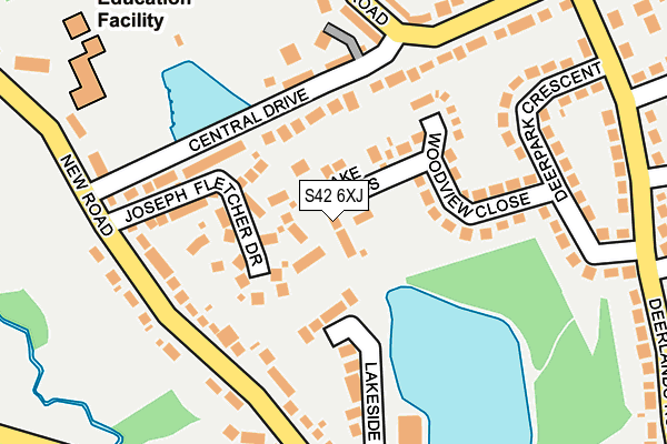 S42 6XJ map - OS OpenMap – Local (Ordnance Survey)