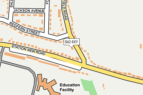 S42 6XY map - OS OpenMap – Local (Ordnance Survey)