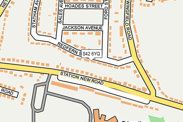 S42 6YQ map - OS OpenMap – Local (Ordnance Survey)