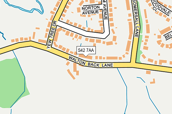 S42 7AA map - OS OpenMap – Local (Ordnance Survey)