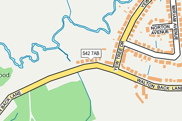 S42 7AB map - OS OpenMap – Local (Ordnance Survey)