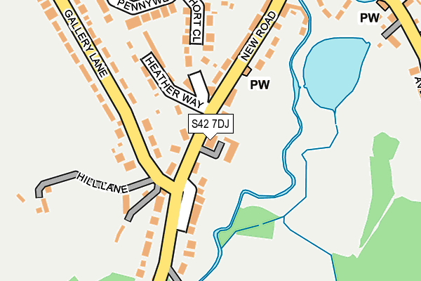 S42 7DJ map - OS OpenMap – Local (Ordnance Survey)