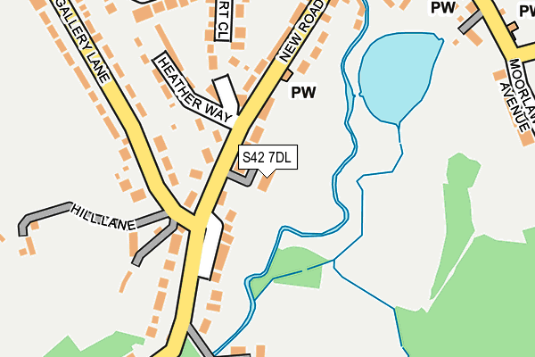 S42 7DL map - OS OpenMap – Local (Ordnance Survey)