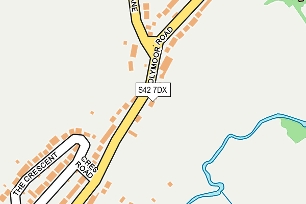 S42 7DX map - OS OpenMap – Local (Ordnance Survey)