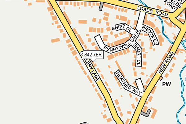 S42 7ER map - OS OpenMap – Local (Ordnance Survey)